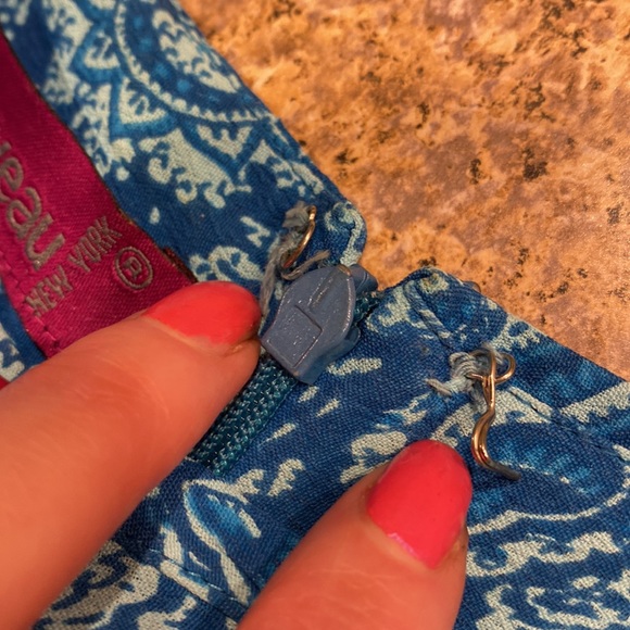 Mix Nouveau Blue Paisley Lined Dress Size Small - Picture 7 of 16